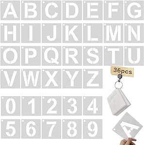 36 Pcs 4 Inch Letter Stencils Numbers Craft Stencils, Alphabet Stencils Letter Stencil Reusable P... | Amazon (US)