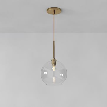 Sculptural Glass Globe Pendant - Clear | West Elm (US)
