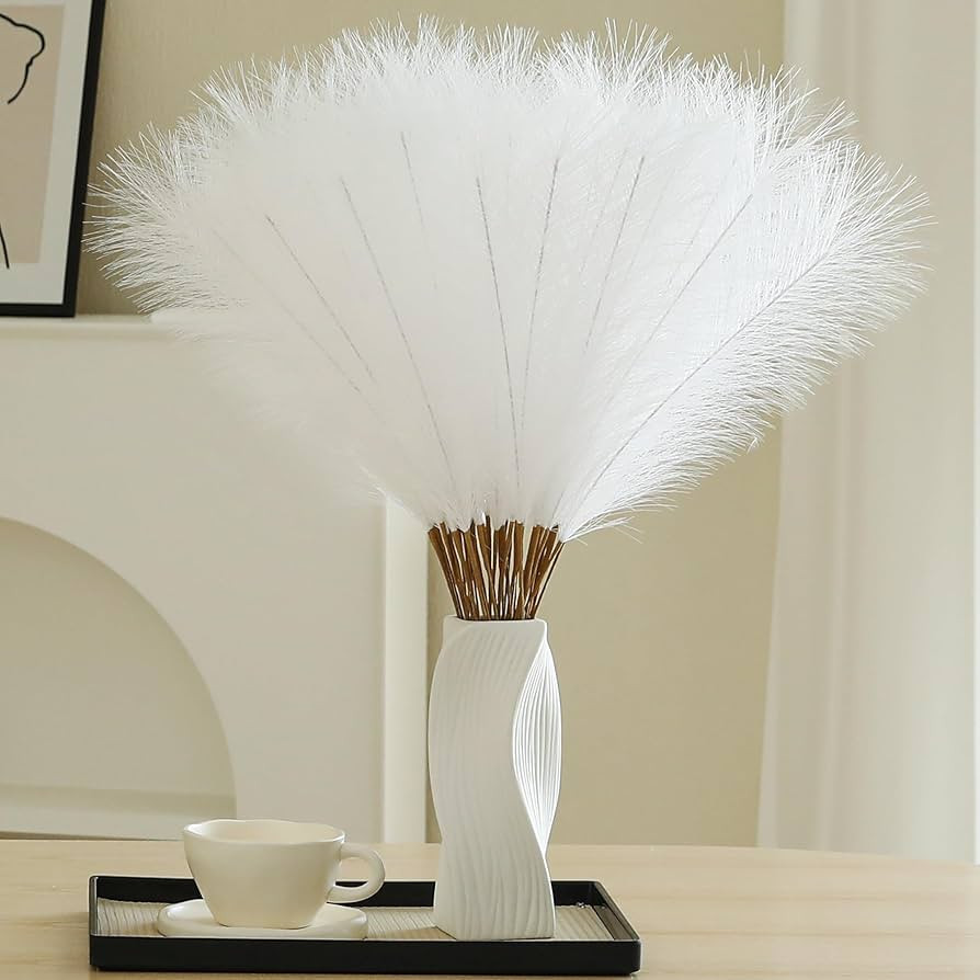 30pcs White Pampas Grass - 24 Inch Faux Pampas Grass Decor, Artificial Tall Pampas Grass for Wedd... | Amazon (US)