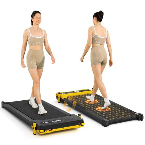 THERUN Dual-Sided Under Desk Walking Pad Treadmill with Foot Massage Function, 330 LBS and 35 dB Quiet Walking Pad with Incline for Home, Portable Compact for Small Spaces | Amazon (US)