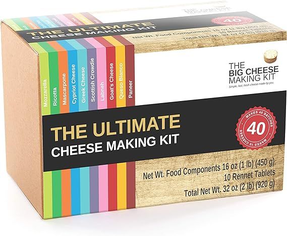 The Ultimate Cheese Making Kit - Make 10 Different Cheeses Across 40 batches. It's The Perfect Fo... | Amazon (US)