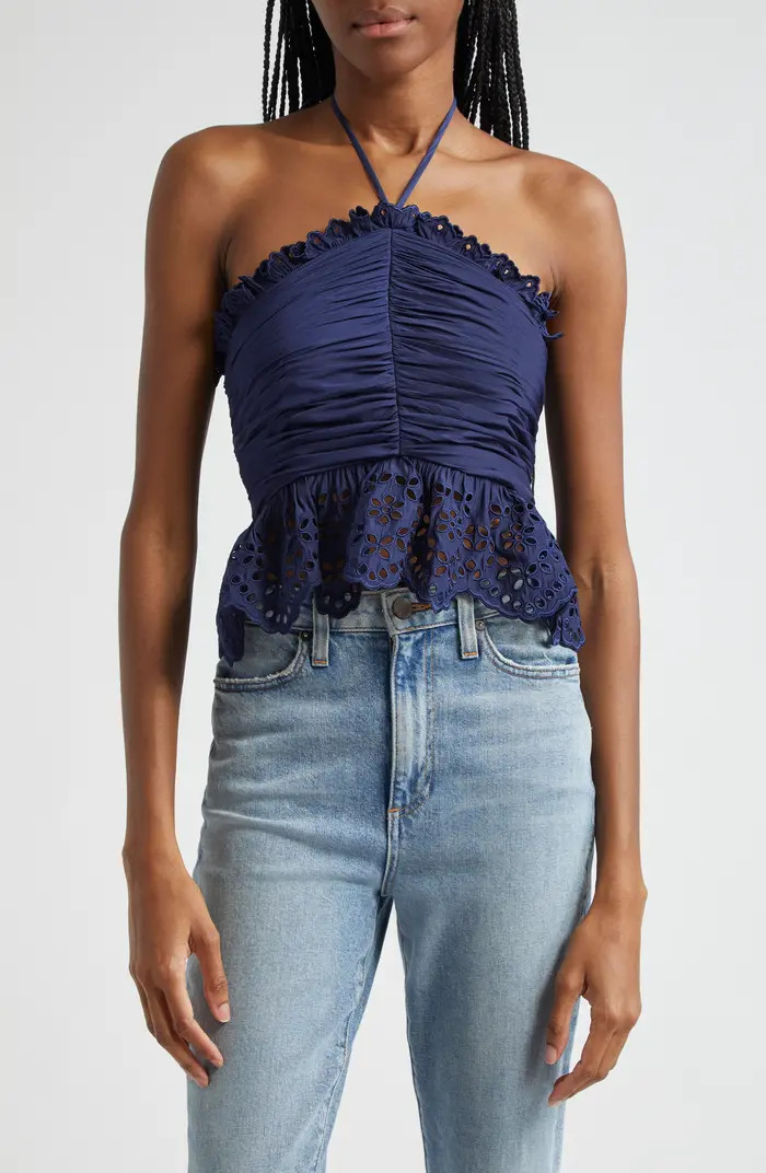 Ramy Brook Michelle Eyelet Peplum Halter Top | Nordstromrack | Nordstrom Rack