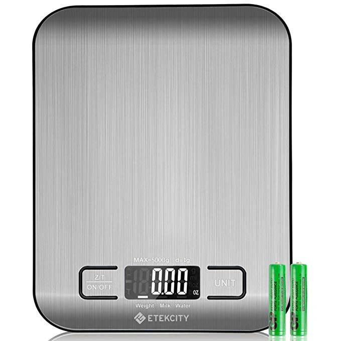 Etekcity Food Digital Kitchen Weight Scale Grams and Ounces, Small, Backlit, Stainless Steel | Amazon (US)