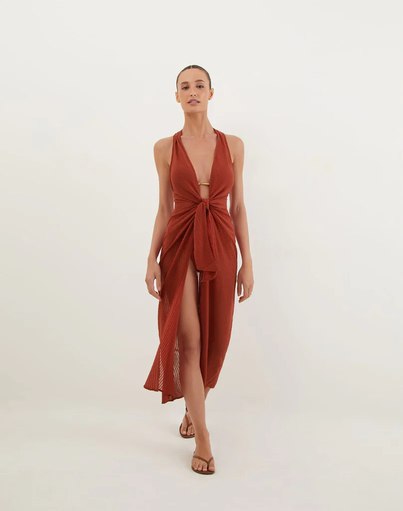 Mita Long Cover Up - Redwood | ViX Swimwear