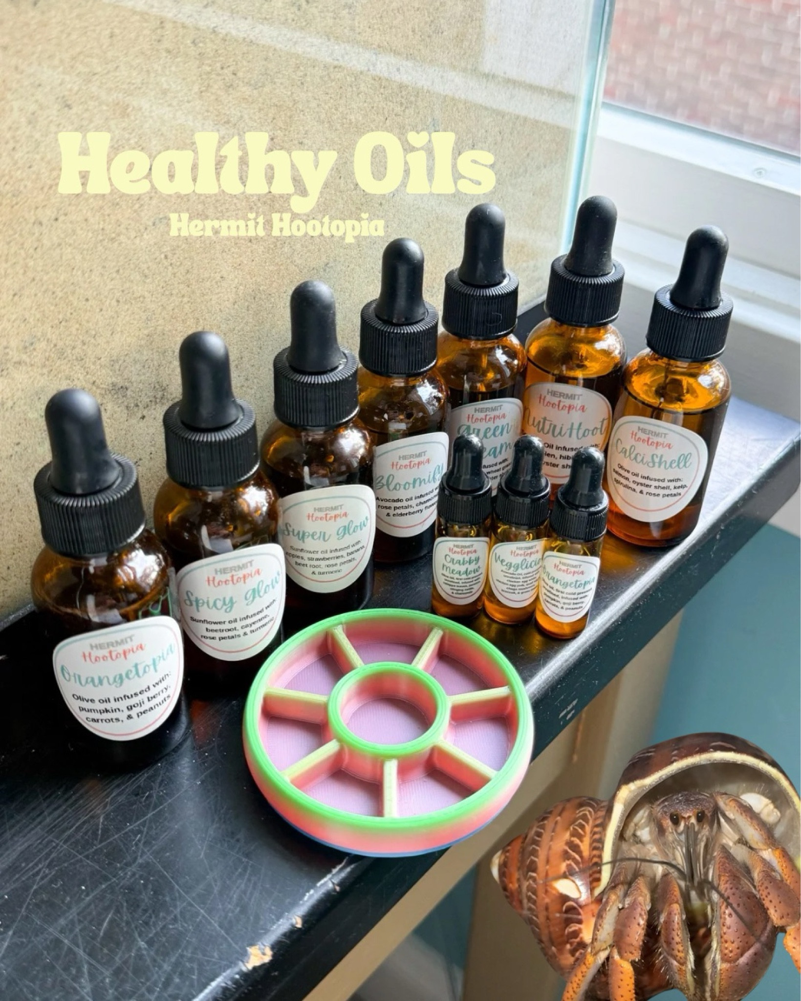 Healthy oils for hermit crabs 