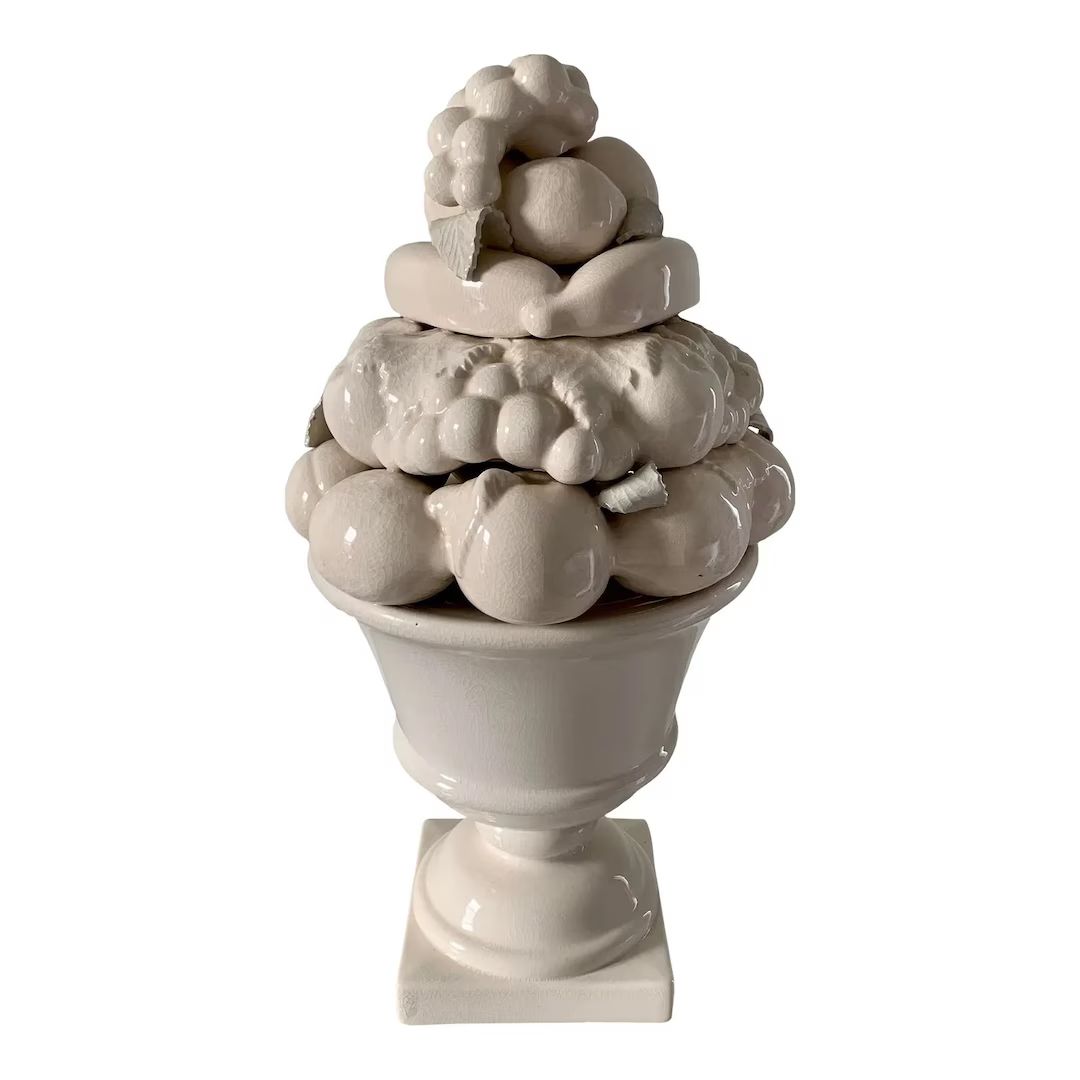Mid 20th Century White Glazed Ceramic Fruit Topiary | Etsy (US)