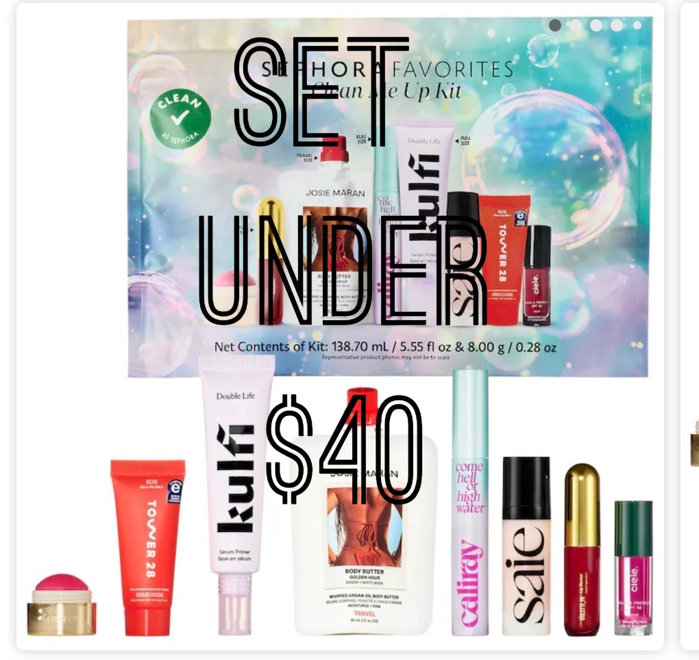 SEPHORA FAVORITES: CLEAN ME UP KIT 🫧✨
If clean beauty is your thing, run—don't walk. This Sephora Favorites set is packed with some of the most-loved clean beauty brands in one value-packed kit.
Inside you'll find favorites from:
✨ Merit Beauty
✨ Tower 28
✨ Kulfi Beauty
✨ Josie Maran
✨ Caliray
✨ Saie
✨ Ciele
The perfect way to discover new clean beauty obsessions, stock up on travel essentials, or grab a gift for the beauty lover in your life. 💖
Clean ingredients, cult-favorite formulas, and incredible value all in one kit.
Who else loves trying beauty minis before committing to full size? 🫧💄
#SephoraFavorites #CleanBeauty #SephoraHaul #BeautyFavorites #MeritBeauty #Tower28 #SaieBeauty #JosieMaran #Caliray #KulfiBeauty #CieleCosmetics #BeautyDeals #SephoraFinds #CleanAtSephora #BeautyLover #MakeupFavorites #SkincareFinds #SephoraSale

#LTKSaleAlert #LTKBeauty