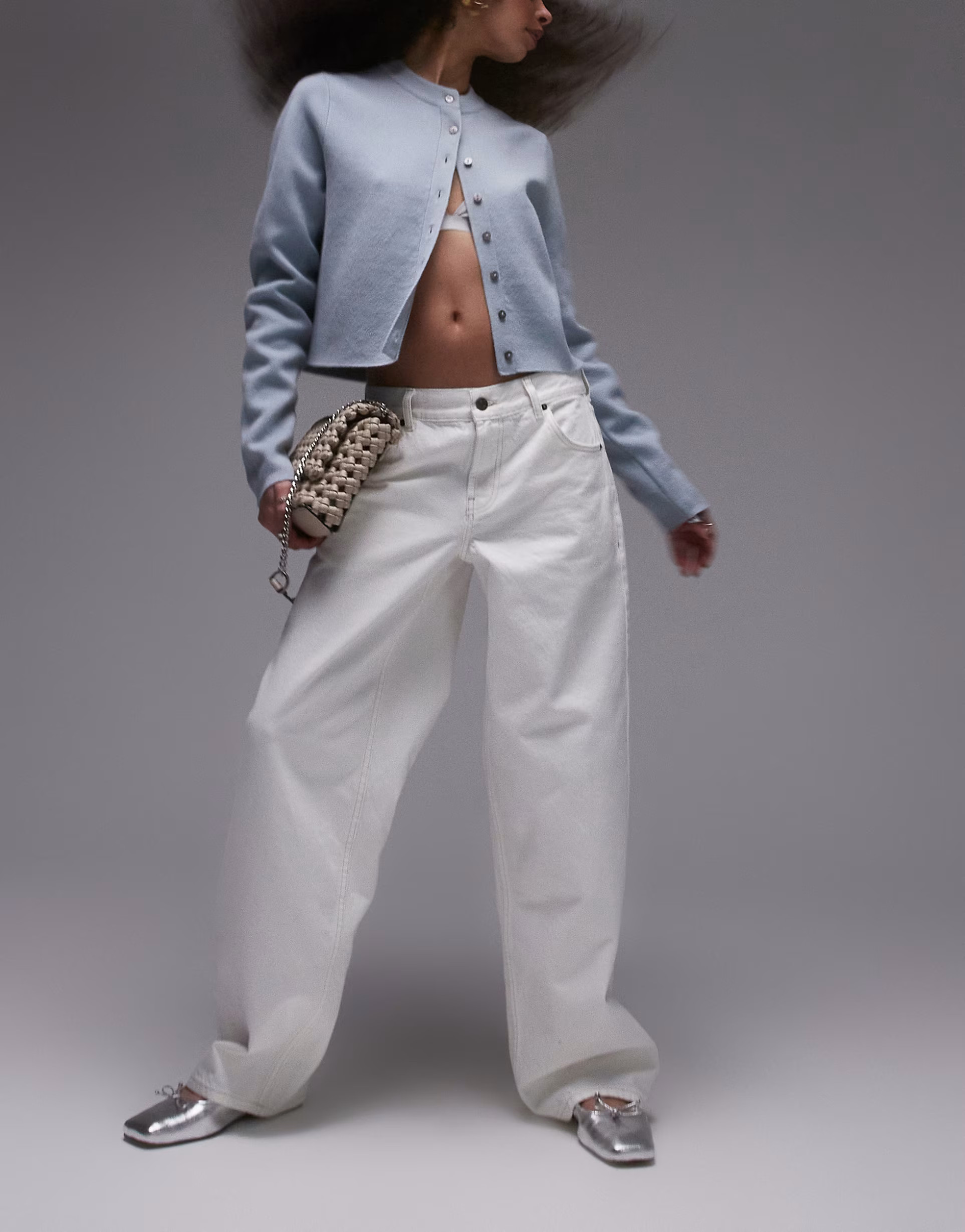 Topshop low rise Cinch back jeans in off white  | ASOS | ASOS (Global)