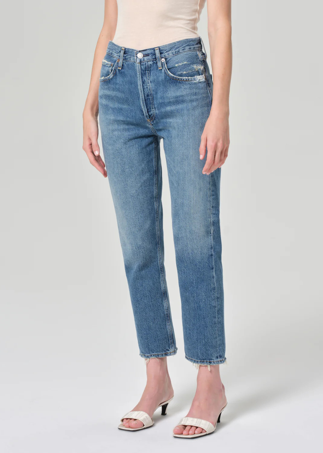 Riley High Rise Straight Crop in Frequency | AGOLDE