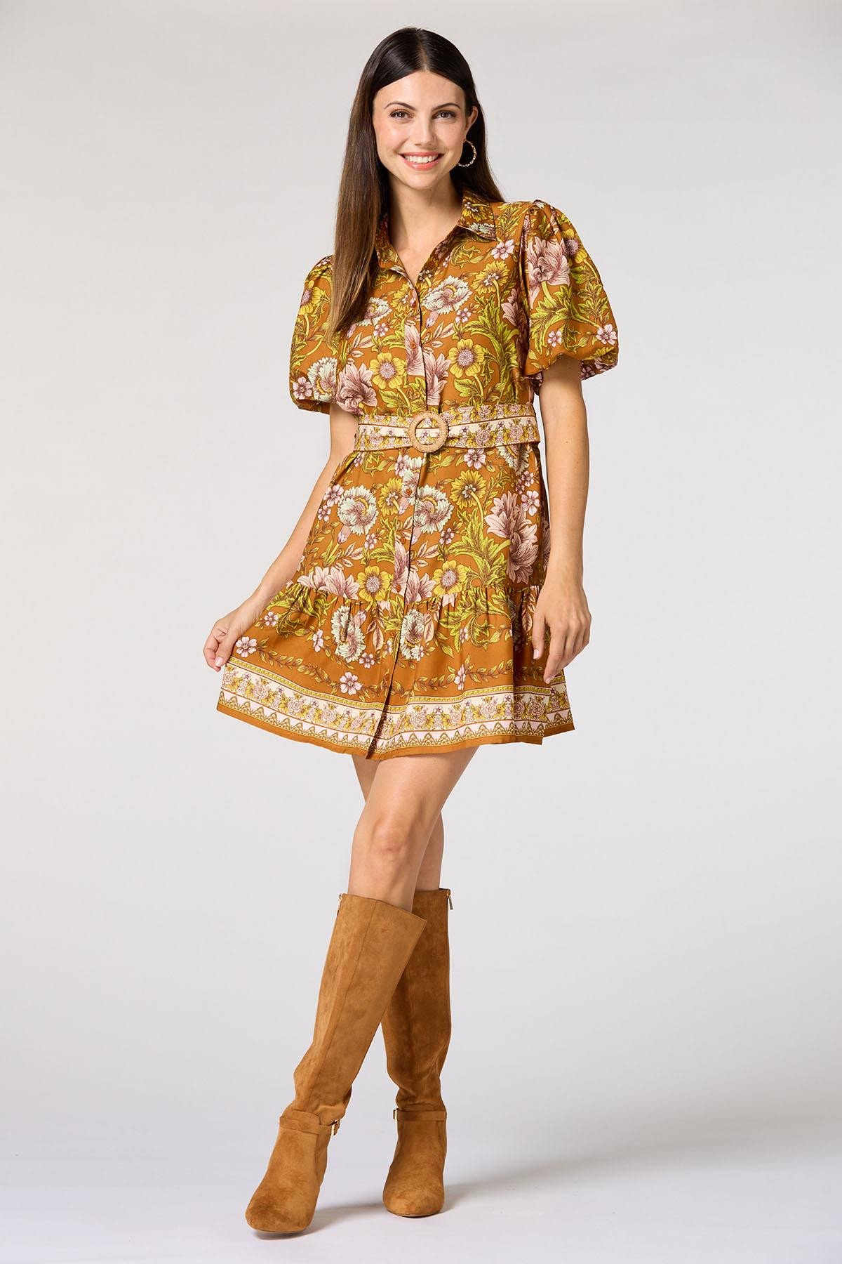 Floral Puff Sleeve Dress | Cato Fashions