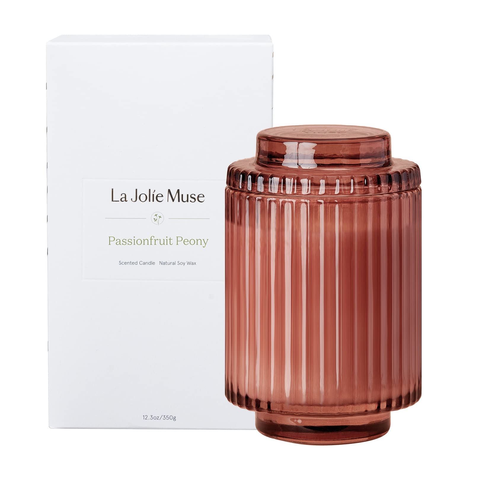 LA JOLIE MUSE Candles for Home Scented - Passionfruit Peony Scented Candle, Natural Soy Wax, 80 Hour | Amazon (US)