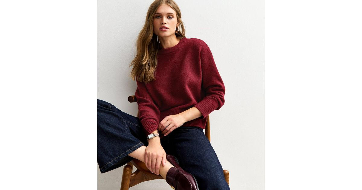Burgundy Crew Neck Jumper | New Look | New Look (UK)