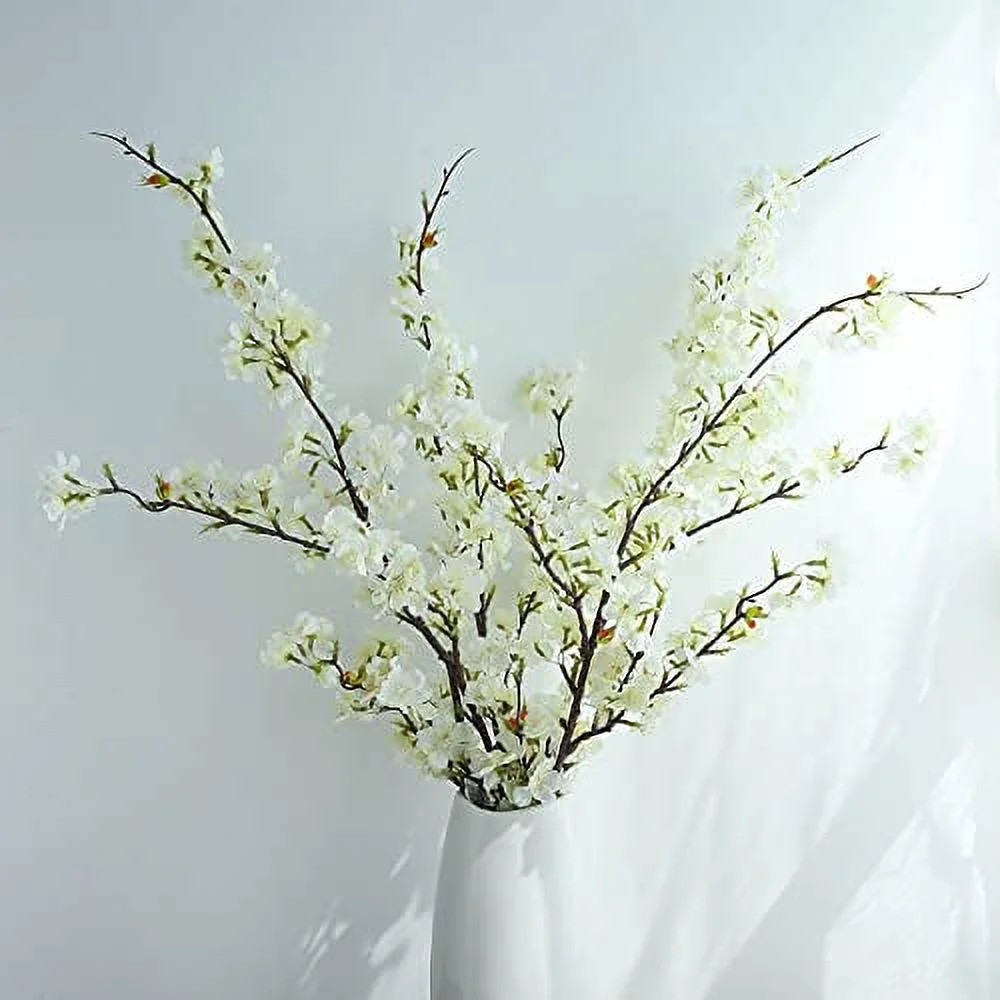 Faux Flower Stems Artificial Cherry Blossom Tree, Silk Tall Fake Flower Arrangement for Home Wedd... | Walmart (US)