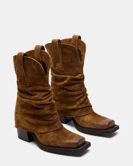 Steve Madden Pia Chestnut Suede Boot. So country and rugged! I linked a few more western style boots.

#LTKshoecrush #LTKstyletip #LTKSeasonal