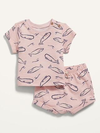 Unisex Printed T-Shirt & Matching Shorts 2-Piece Set for Baby | Old Navy (US)