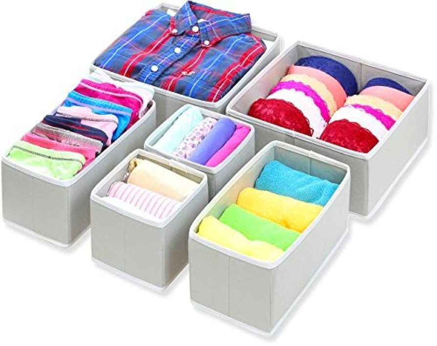 Simple Houseware Foldable Cloth Storage Box Closet Dresser Drawer Divider Organizer Basket Bins f... | Amazon (US)