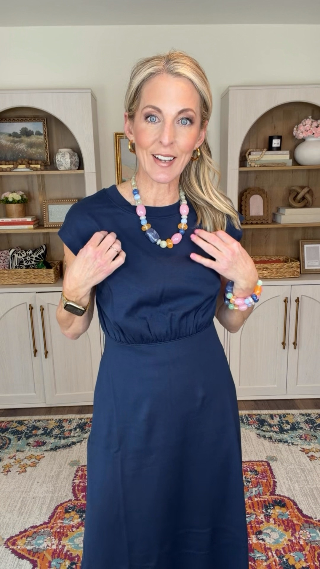 Time and Tru $16 women’s cotton midi dress with Domin sleeves is simple yet sophisticated. This is the type of dress designed to take you anywhere with comfort and style dress it up or dress it down wearing a size extra small comes in five colors.  