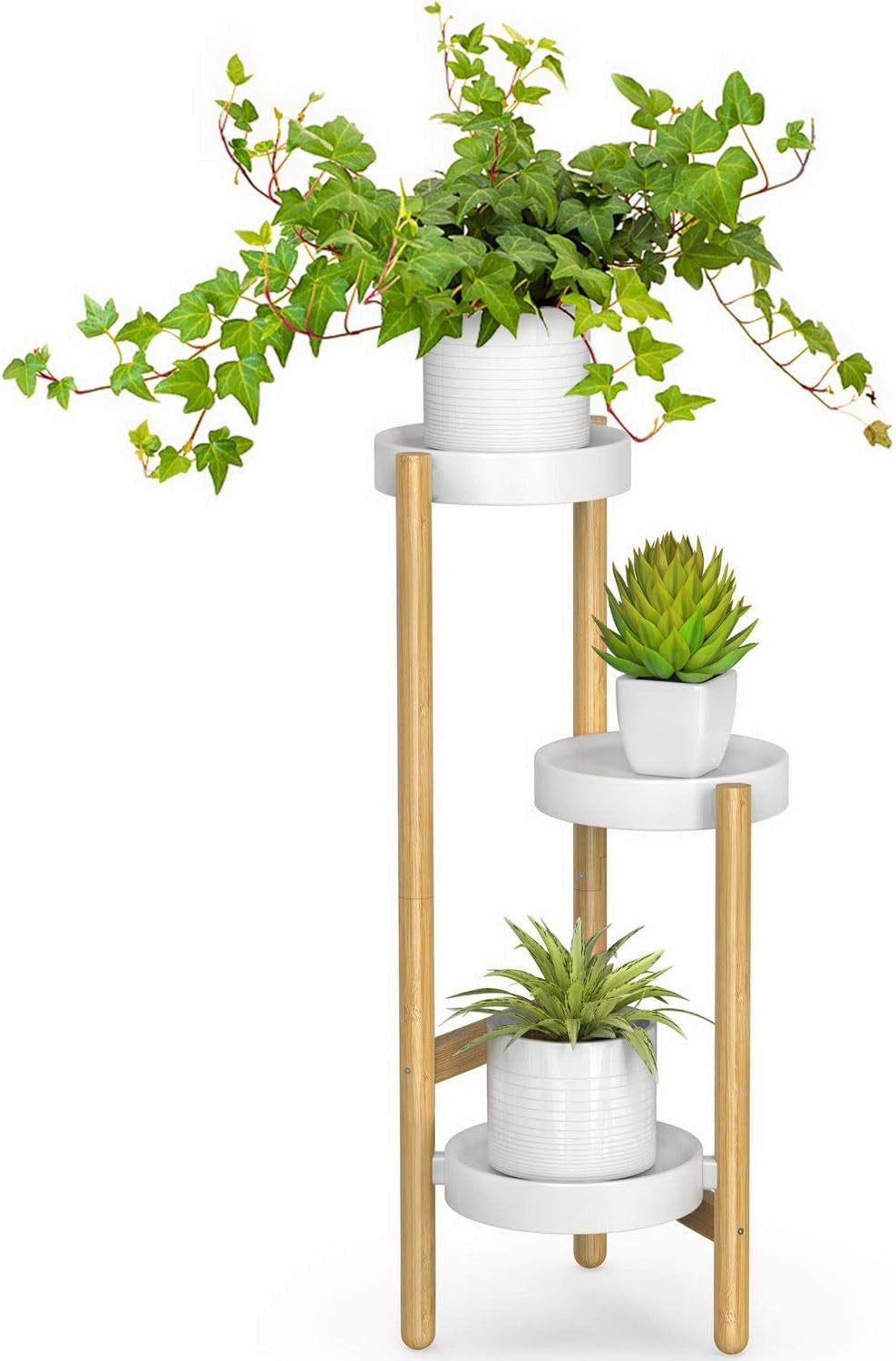 Amazon.com: Wisuce Bamboo Plant Stands Indoor, 3 Tier Tall Corner Plant Stand Holder & Plant Disp... | Amazon (US)