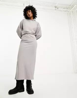 ASOS DESIGN Hoodie midi dress with fitted column skirt | ASOS | ASOS (Global)