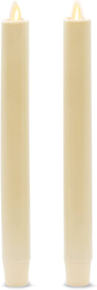 Luminara Flickering Flameless Ivory Taper Candles - Warm LED Light Flame - 2 AA Battery Operated ... | Amazon (US)