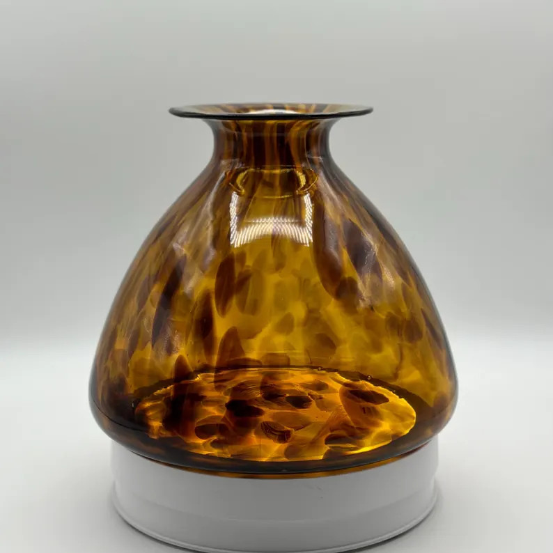 Murano Azzurra Maestri Vetrai Tortoise Shell Amber Vase Made in Italy - Etsy | Etsy (US)