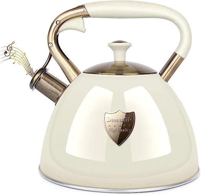 Tea Kettle Stove Top 3.17Quart Modern Whistling Tea Kettle-Surgical 5 Layer Stainless Steel Teake... | Amazon (US)