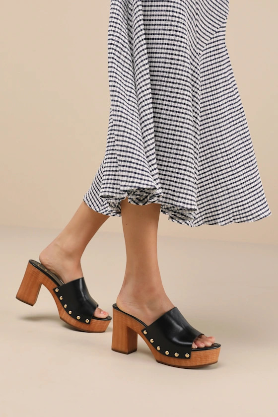 Jaylani Black Platform Mule Sandals | Lulus