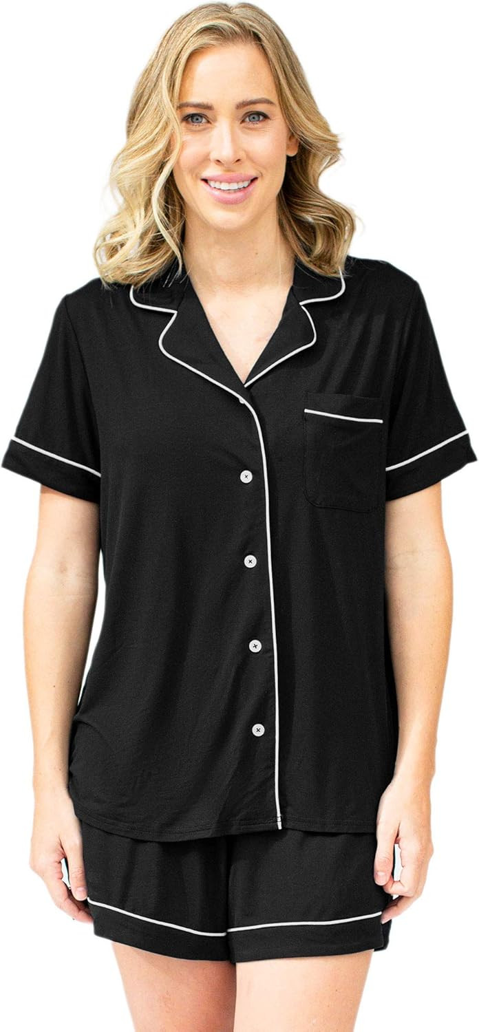 Kindred Bravely Clea Bamboo Classic Short Sleeve Maternity & Nursing Pajama Set | Amazon (US)