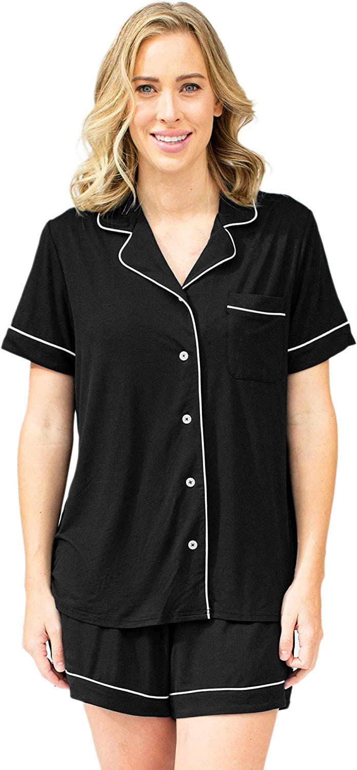 Kindred Bravely Clea Bamboo Classic Short Sleeve Maternity & Nursing Pajama Set | Amazon (US)