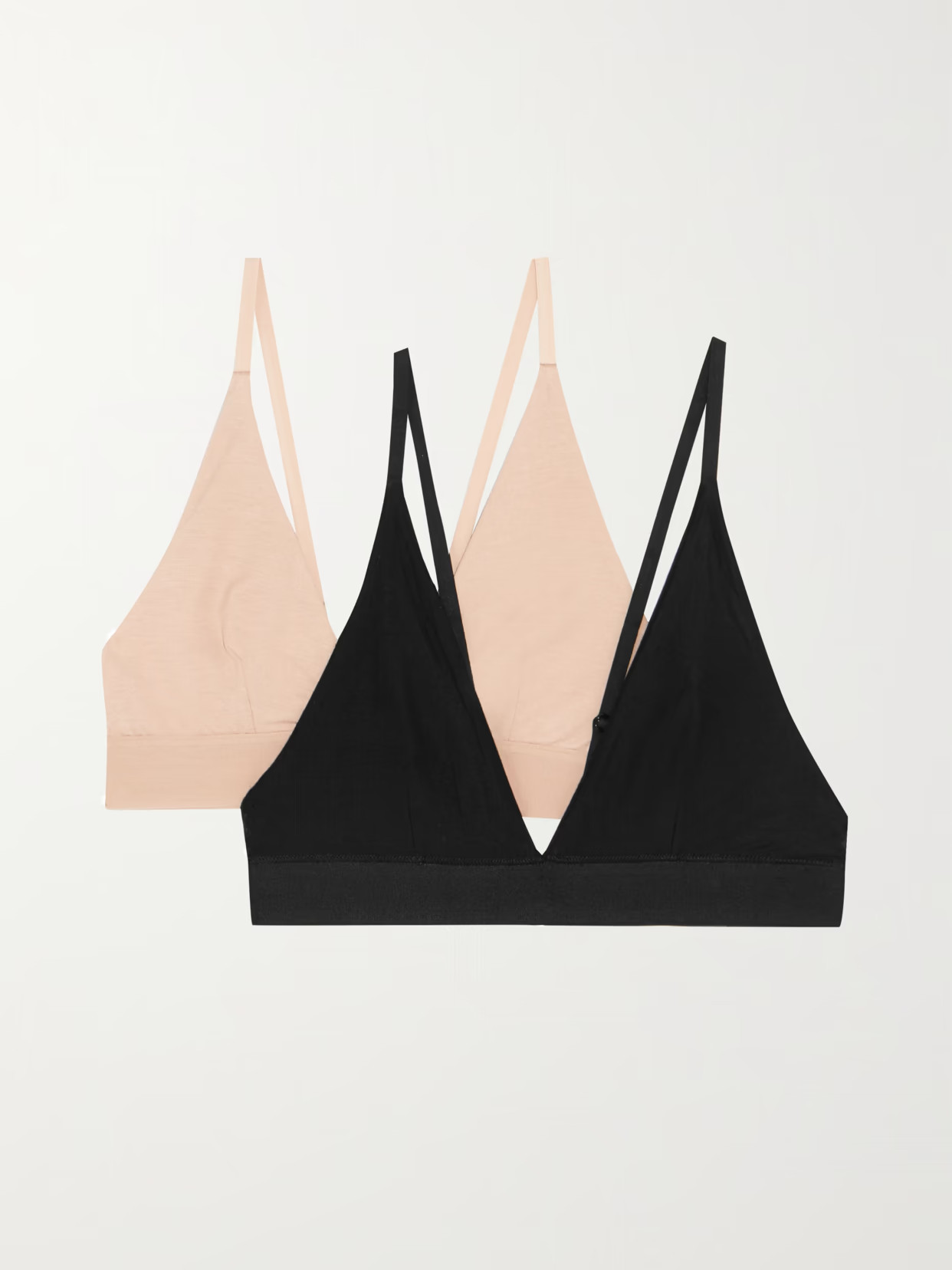 Baserange - + Net Sustain Set Of Two Stretch-bamboo Triangle Bras - Black | NET-A-PORTER (US)