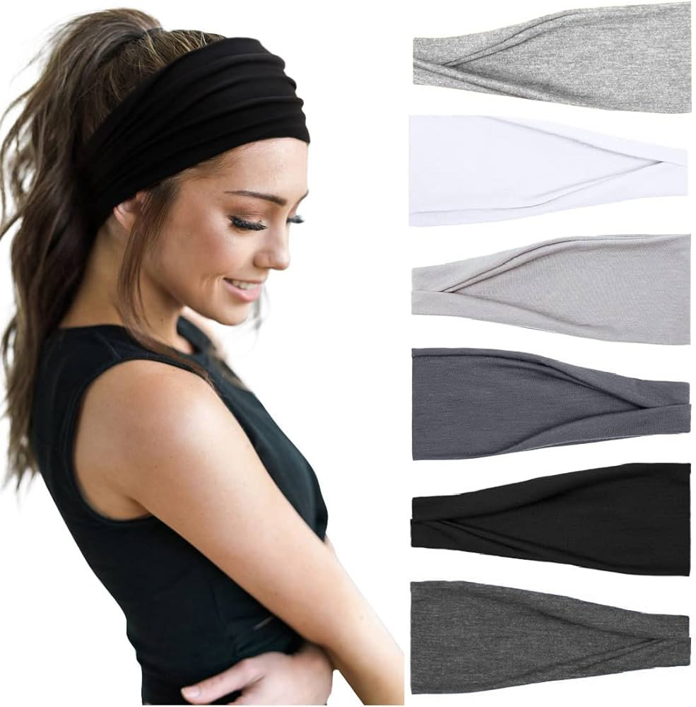 Huachi Wide Non-Slip Headbands - Workout Yoga Hair Accessories for Women | Amazon (US)
