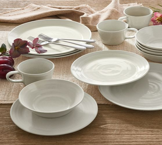 Larkin Reactive Glaze Stoneware Dinnerware Collection | Pottery Barn CA