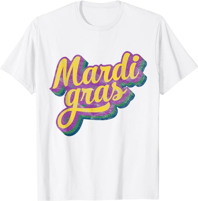 Vintage Mardi Gras Gift Retro Masquerade Costume Bead Parade T-Shirt | Amazon (US)
