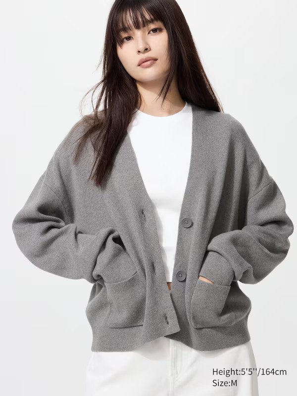 Smooth Cotton V-Neck Cardigan | UNIQLO (US)