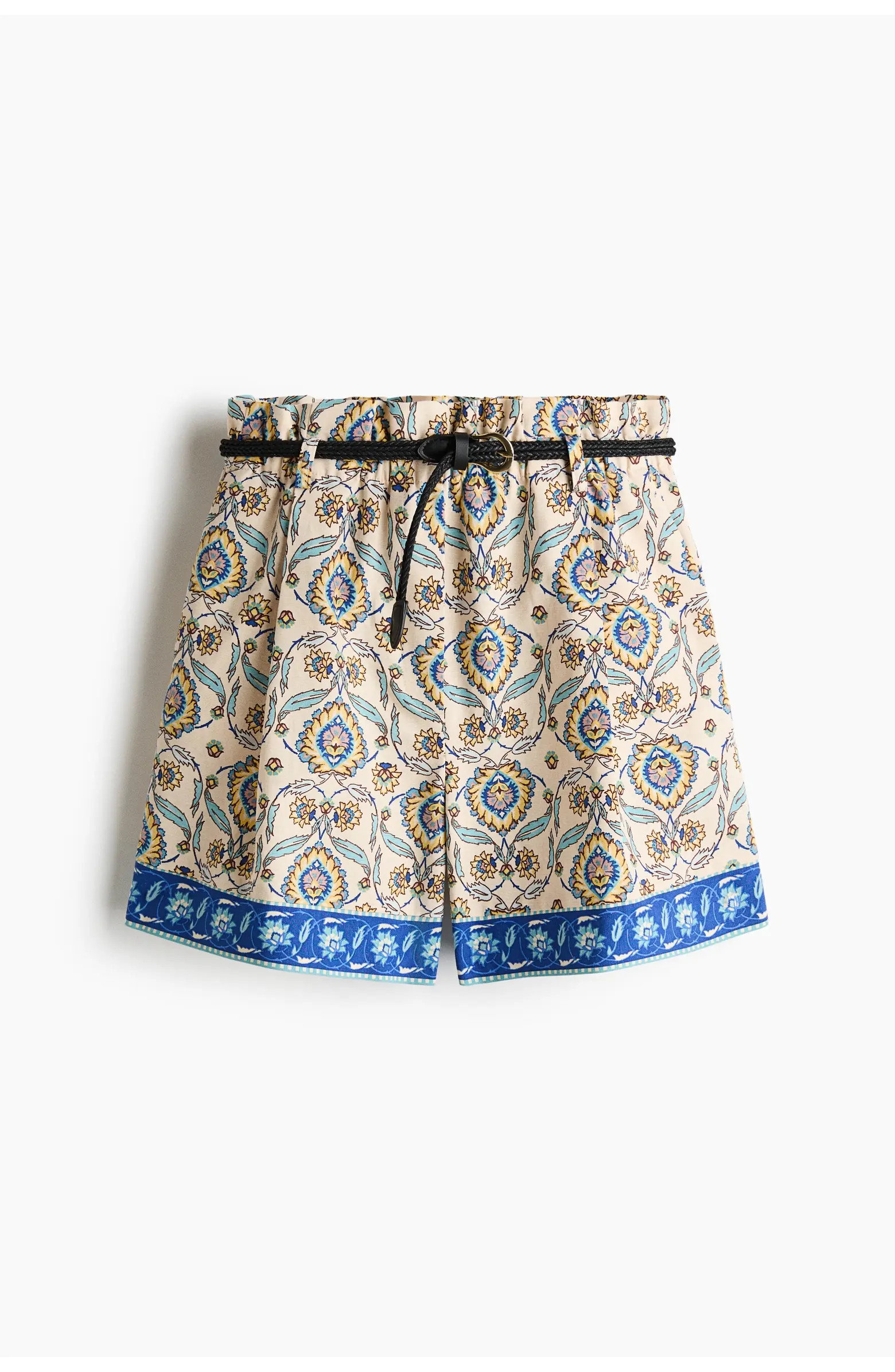 H&M Belted Linen-blend Shorts | Nordstrom | Nordstrom