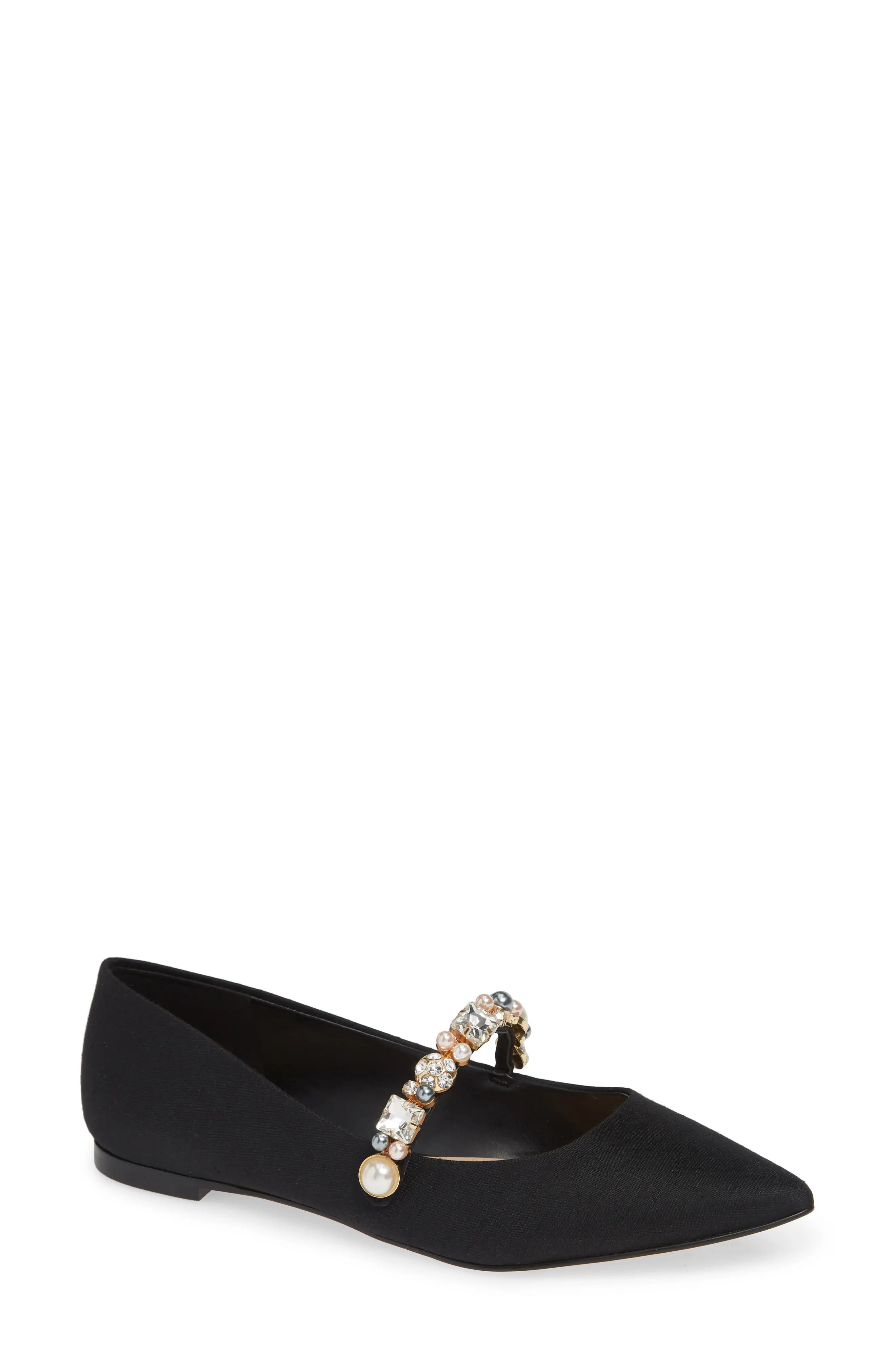 KARL LAGERFELD PARIS Noel Imitation Pearl Embellished Flat (Women) | Nordstrom