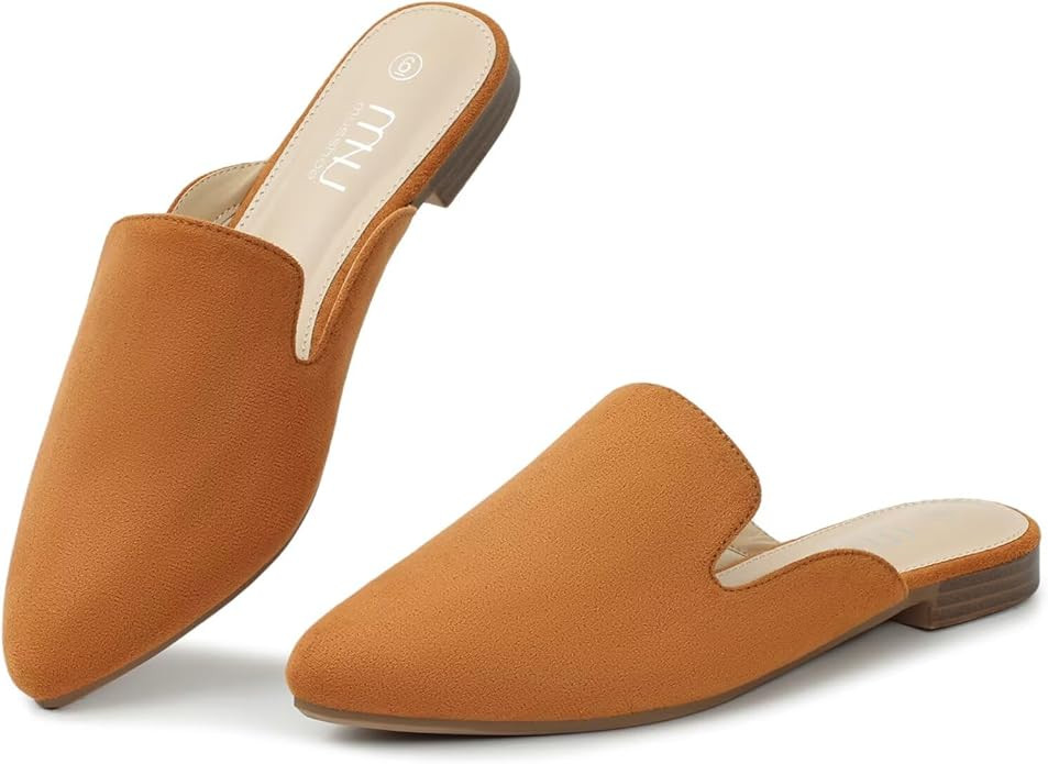 MUSSHOE All-Season Women's Mules：Pointed Toe Backless Loafers：Slip-on Dressy Comfortable Casu... | Amazon (US)