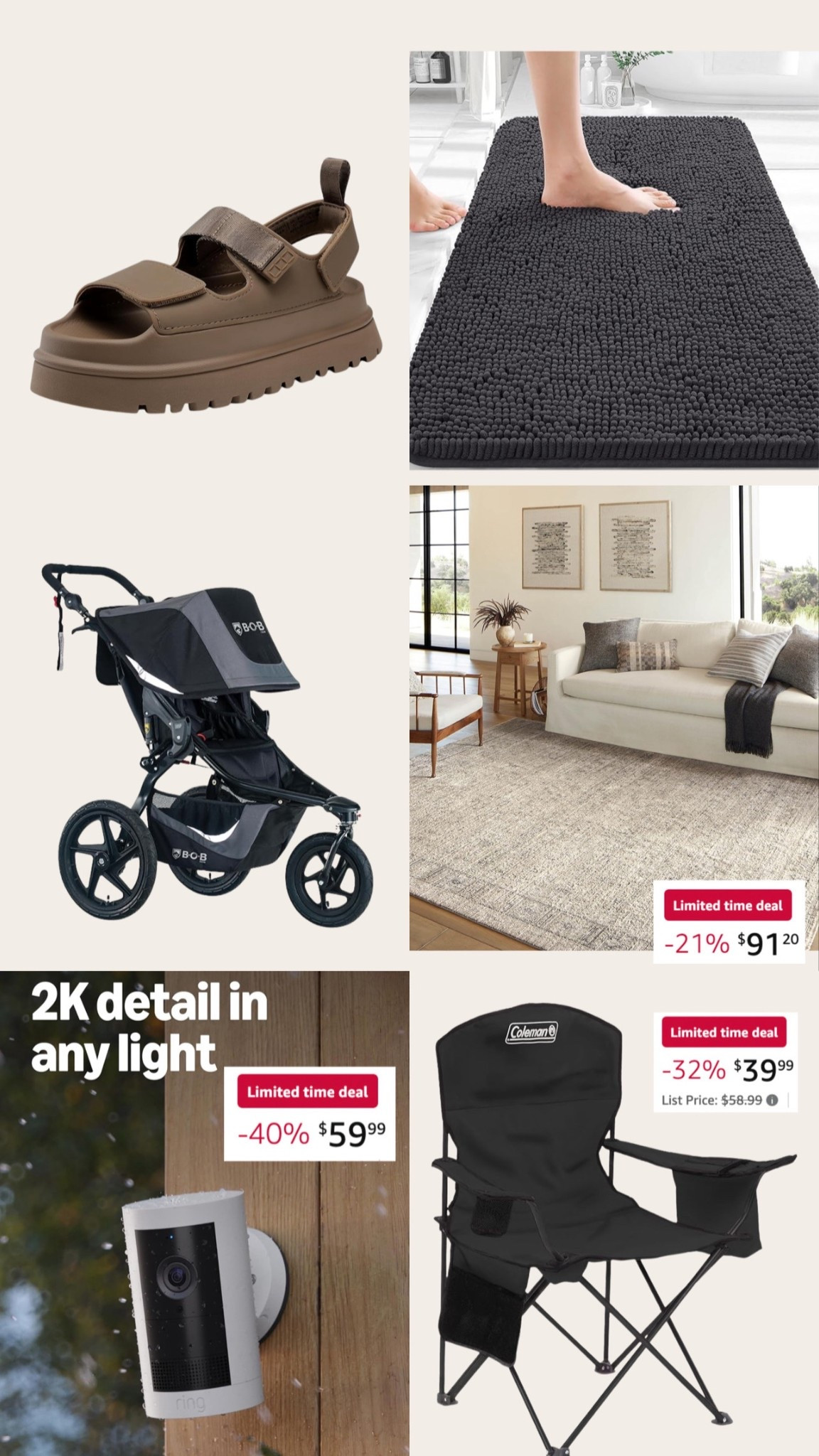 Random, yet great Amazon sales! Bob stroller, Ugg dupes, Amber Lewis rug, camping chairs, outdoor camera, and bath mat! 

#LTKmomlife #LTKSaleAlert