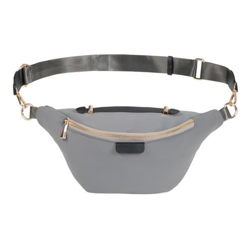 Zodaca Plus Size Fanny Pack - Oversized Crossbody Fanny Pack for Travel & Outdoor - Adjustable Crossbody Belt Bag & Waist Pouch - Nylon Bum Bag with Pockets - Gray, Fits 42-54 in Waist | Amazon (US)