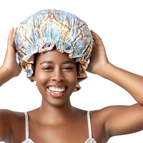 Bounce Curl Reversible Satin Hair Bonnet, Satin Adjustable Band, Frizz-Reducing Night Cap for Wavy, Curly & Coily Hair | Amazon (US)