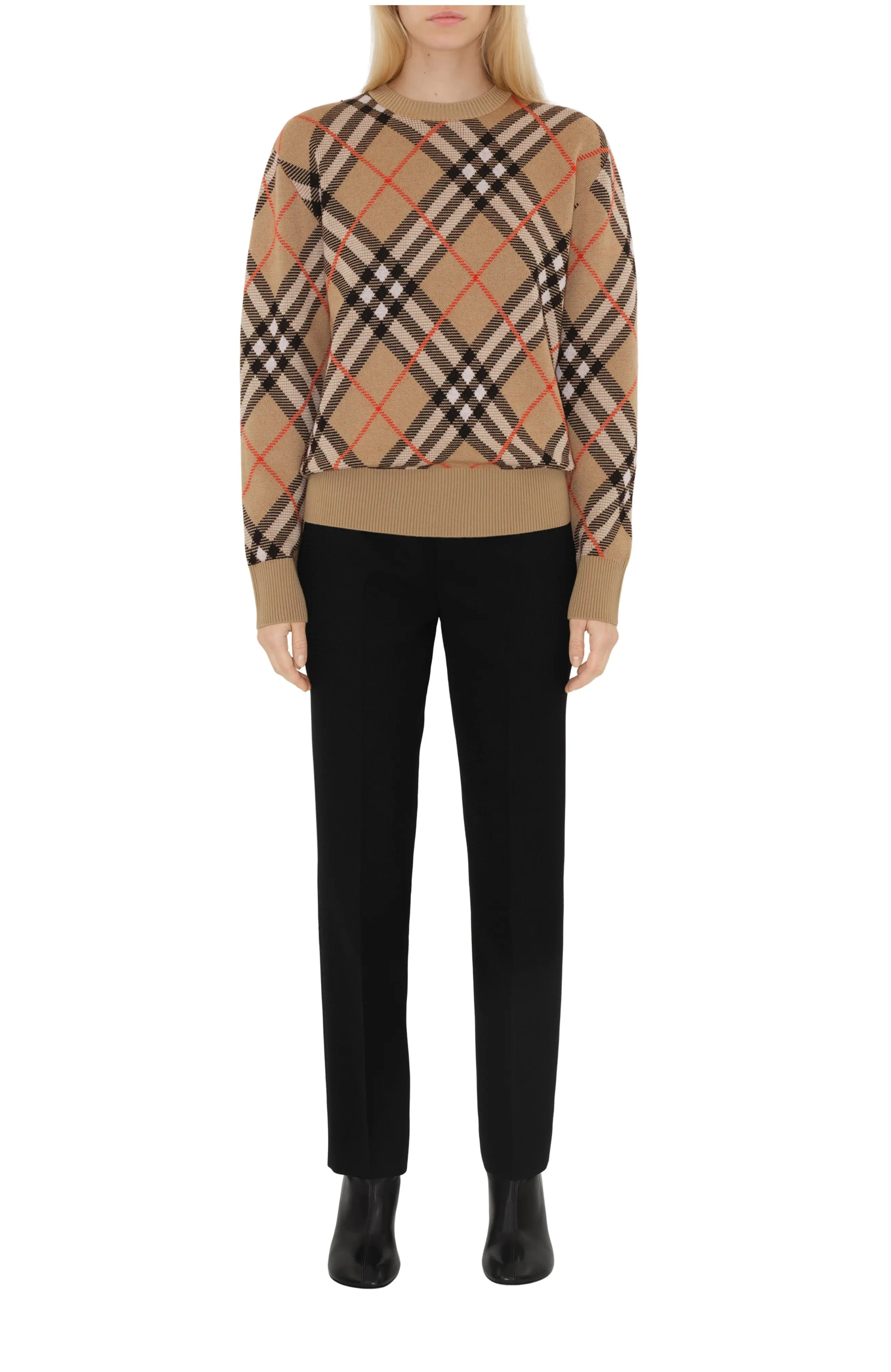 Check Wool Mohair Blend Sweater (Women) | Nordstrom | Nordstrom