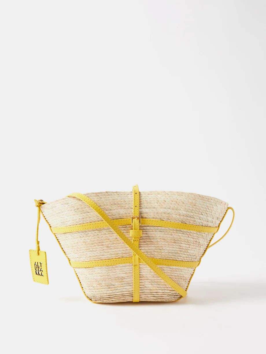Watermill leather-trim straw-woven cross-body bag | Matches (US)