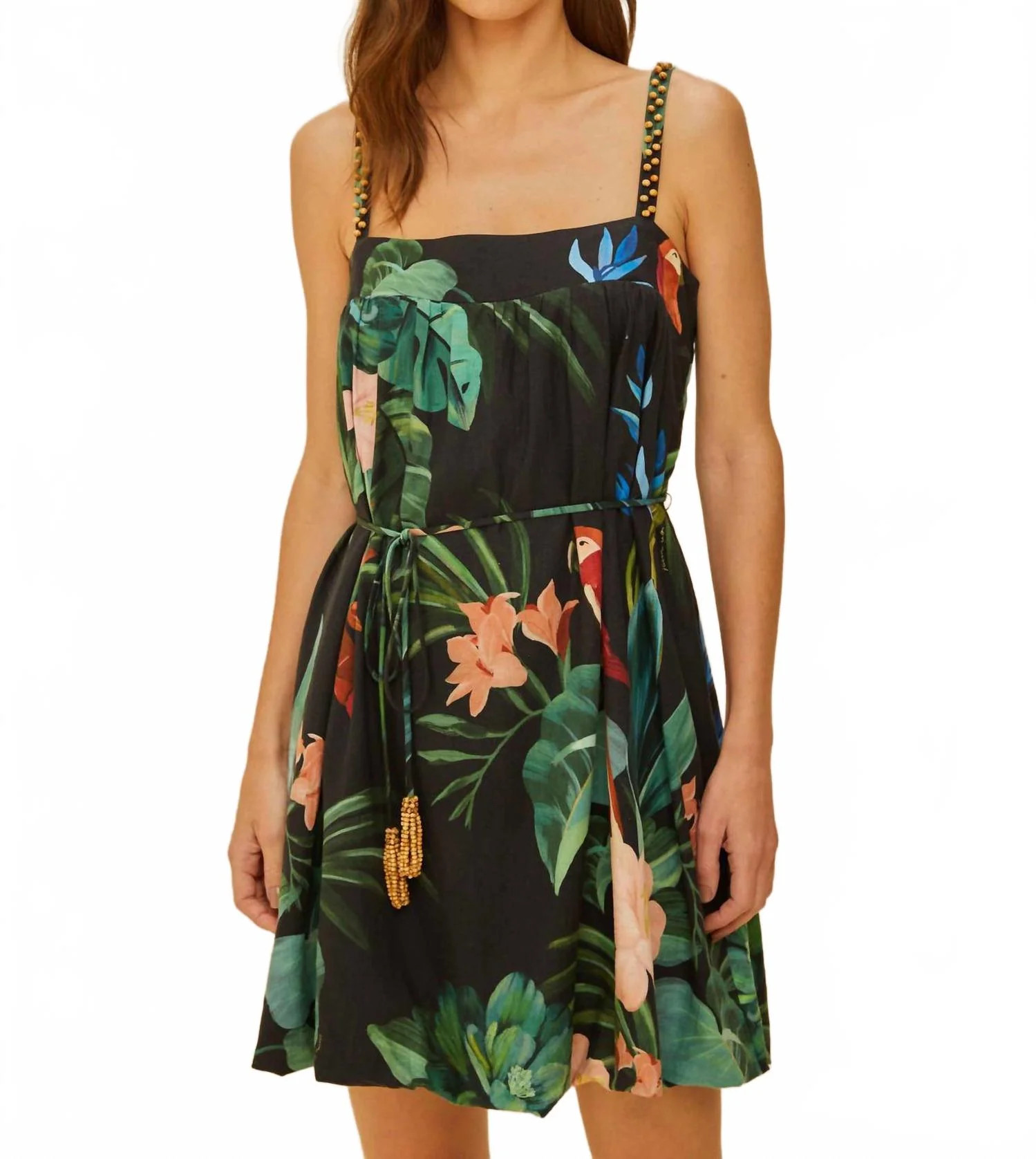 Midnight Macaw Fiesta Mini Dress In Black | Shop Simon