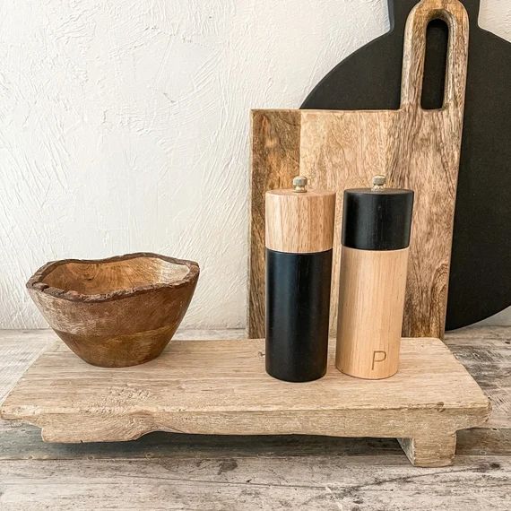 Salt Mill/Pepper Mill/ Salt and pepper mill/ Salt Dish\Kitchen Gifts\Modern Wood kitchen decor/Sa... | Etsy (US)