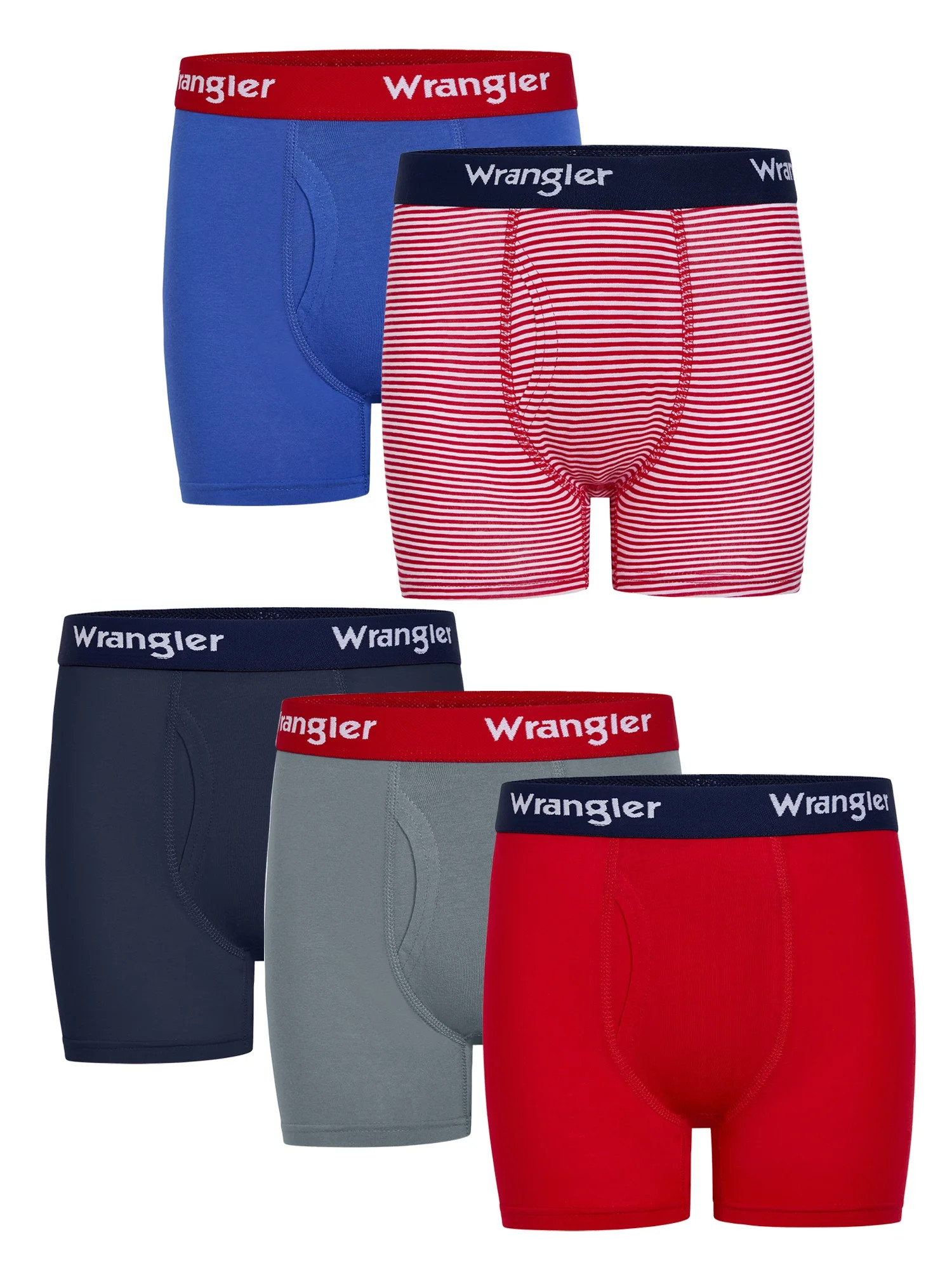 Wrangler Boys' Cotton Boxer Briefs, Soft Boys Underwear w/ 4-Way Stretch, Small, 5-Pack | Walmart (US)