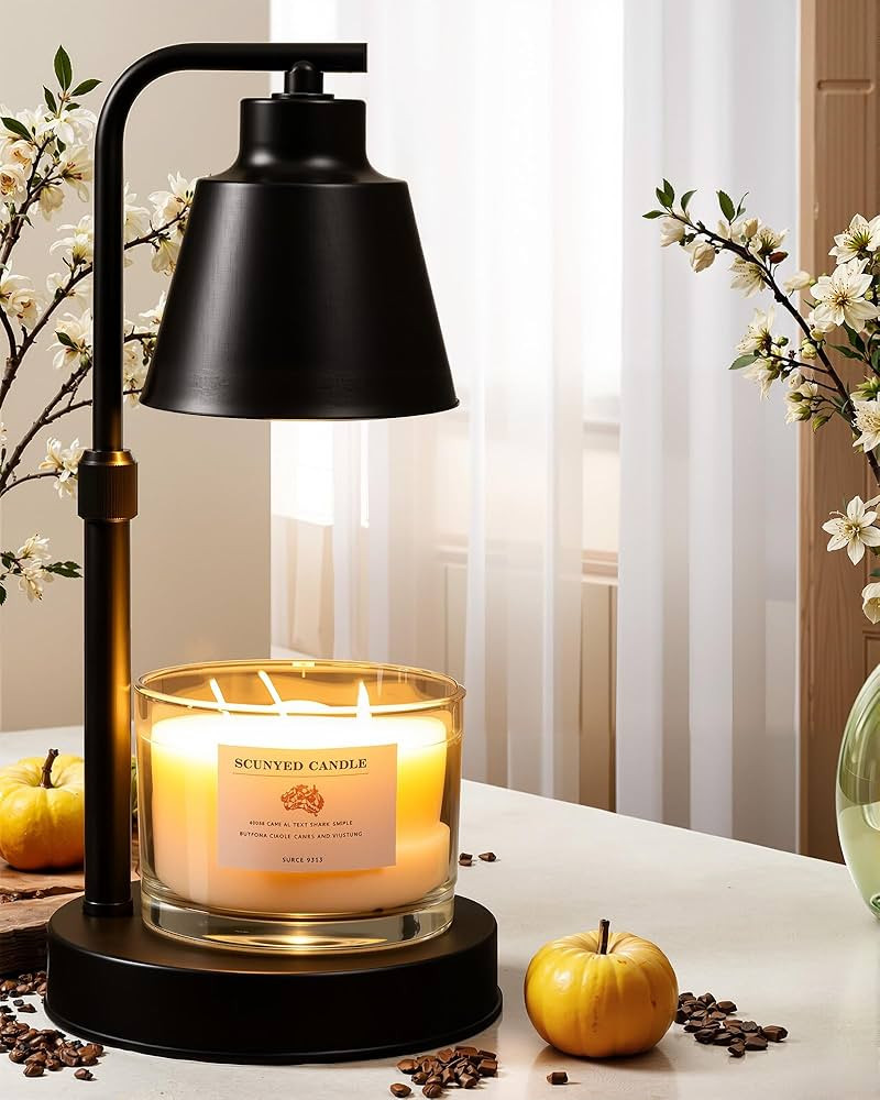 Candle Warmer Lamp with Timer - Adjustable Brightness & Height, 2 Free Bulbs Included | Wax Warme... | Amazon (US)