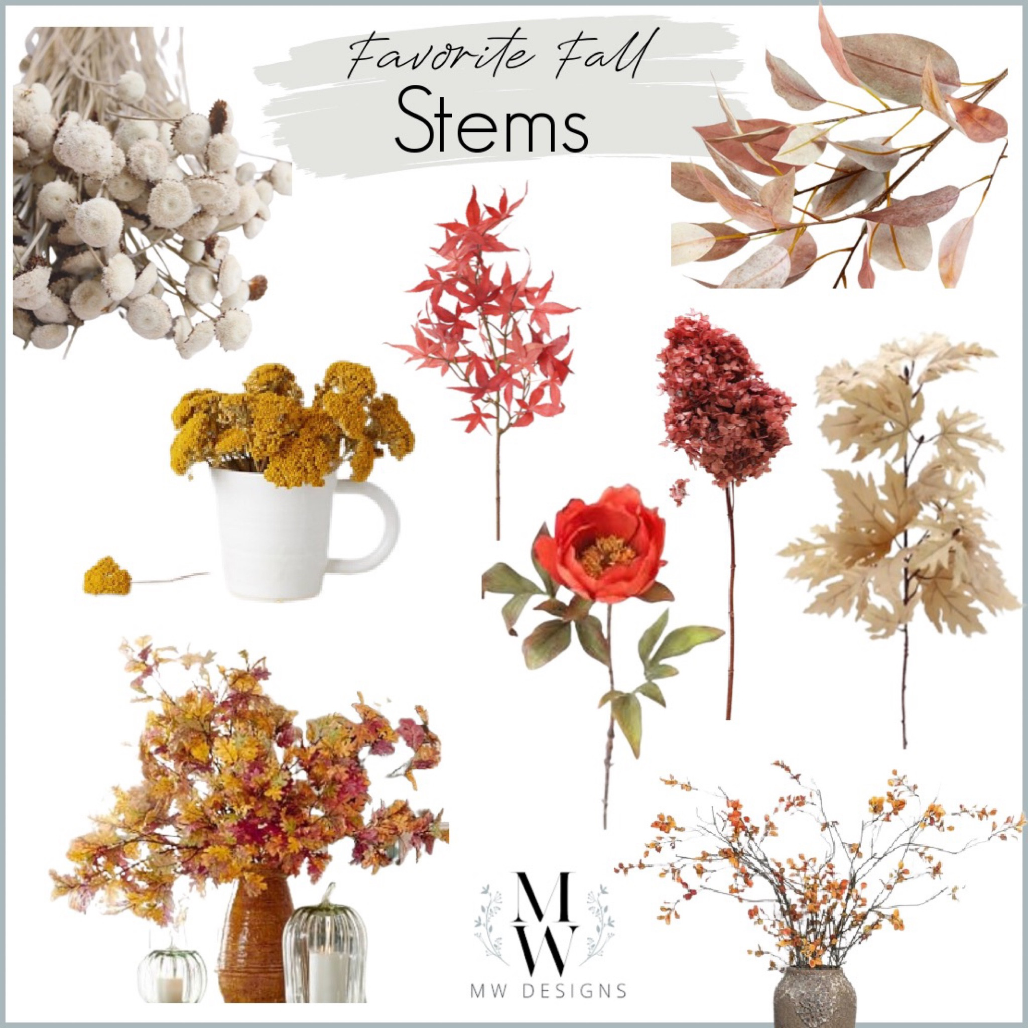 Fall faux stems 
Aflorals , pottery Barn 

#LTKhome #LTKSeasonal