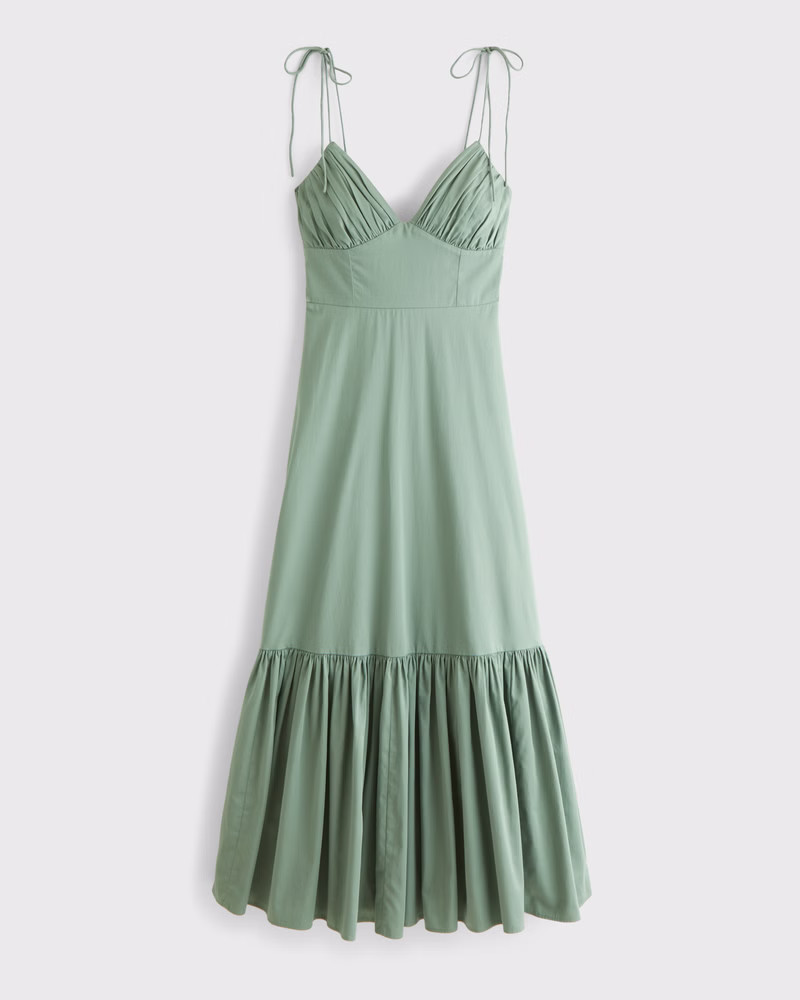 Tie-Strap Tiered Maxi Dress | Abercrombie & Fitch (US)