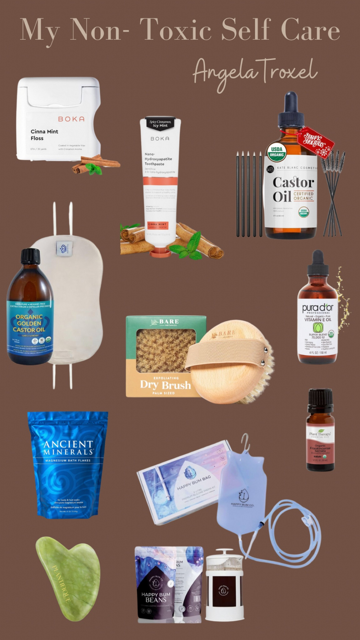 Amazon, non toxic, organic, toxcin free, bpa, toothpaste , castor oil, dry brushing, essential oils, gua sha, coffee enema. 

#LTKActive #LTKCyberWeek #LTKFitness