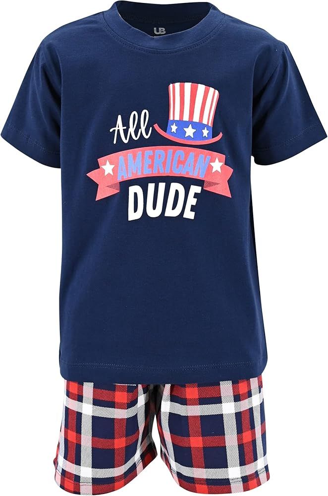 Unique Baby Boys Red White And Cool 4th of July Outfit Clothes Set | Amazon (US)
